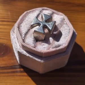 Silver Iron Cross Ring